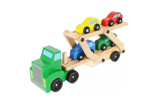 Camion con remolque y 4 autitos